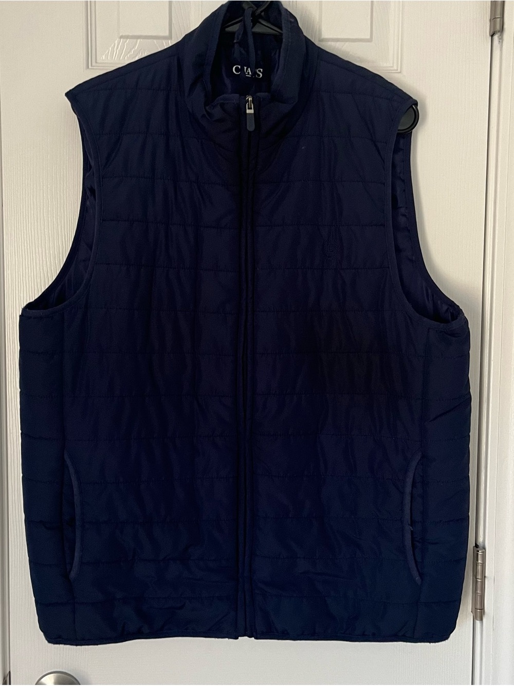 Chaps Navy Quilted Zip-Up Vest
